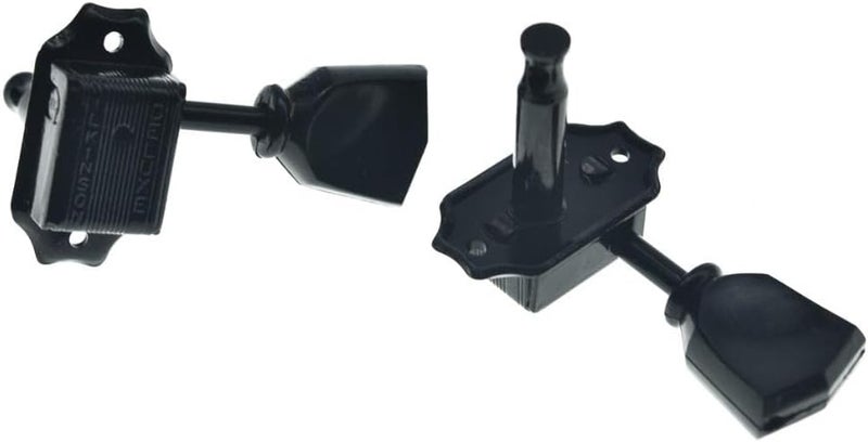 WILKINSON Black with Black Button 3x3 Deluxe Vintage Tuners Guitar Tuning Keys Machine Heads with Plastic Keystone Buttons for Les Paul/SG/ES, (K1949) - Image 4
